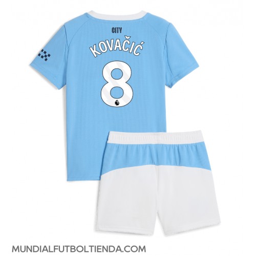 Camiseta Manchester City Mateo Kovacic #8 Primera Equipación Replica 2025-26 para niños mangas cortas (+ Pantalones cortos)